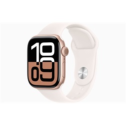 Apple Watch S10 GPS (42mm) rozéarany alumínium tok, lágy rózsaszín sportszíj (M/L) okosóra