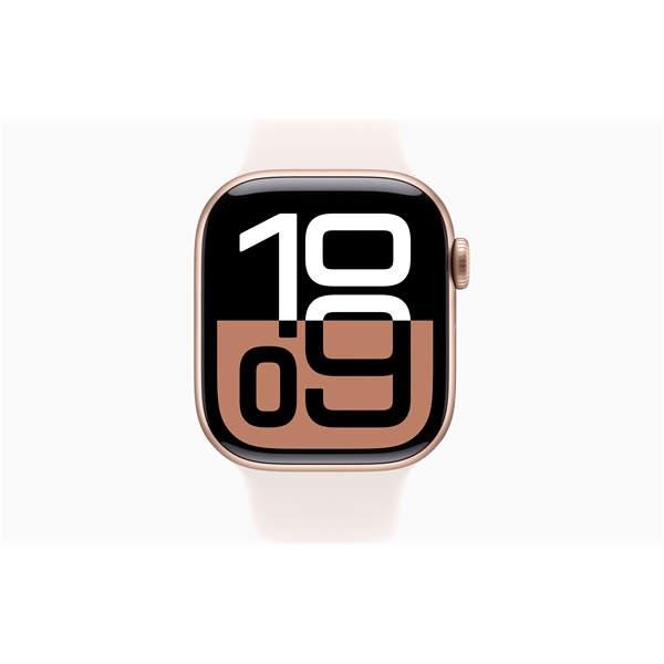 Apple Watch S10 GPS (42mm) rozéarany alumínium tok, lágy rózsaszín sportszíj (M/L) okosóra