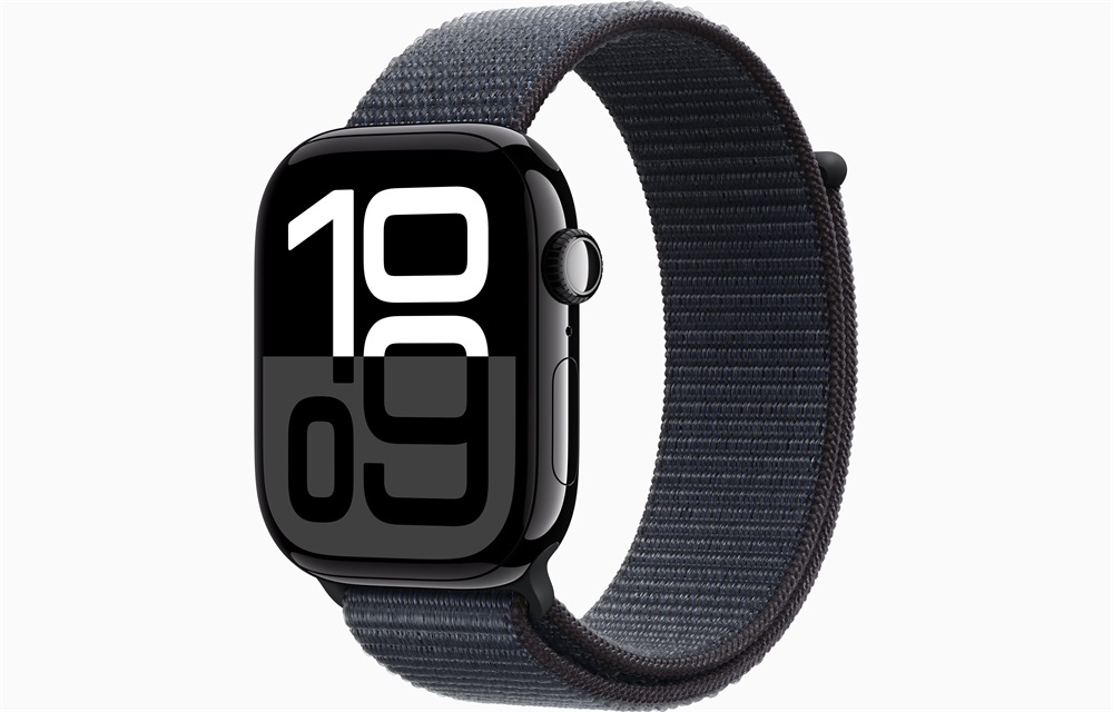 Apple Watch S10 GPS (46mm) kozmoszfekete alumínium tok, tinta sportszíj okosóra