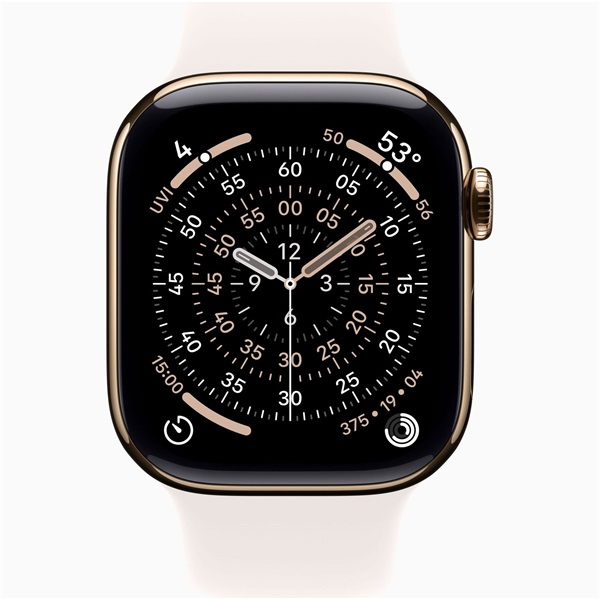 Apple Watch S11 Cellular (42mm) arany titánium tok, lágy rózsaszín S/M sportszíjas okosóra