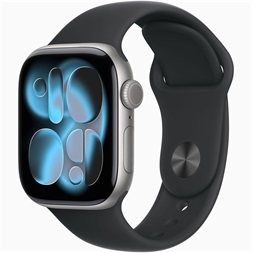 Apple Watch S11 Cellular (42mm) asztroszürke alumínium tok, fekete M/L sportszíjas okosóra