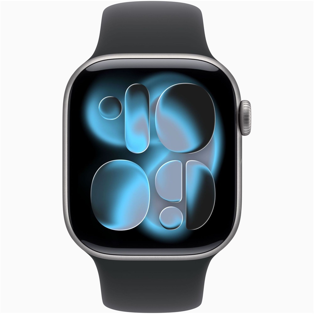 Apple Watch S11 Cellular (42mm) asztroszürke alumínium tok, fekete M/L sportszíjas okosóra