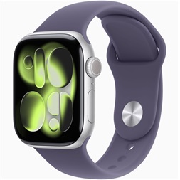 Apple Watch S11 Cellular (42mm) ezüst alumínium tok, ködös lila S/M sportszíjas okosóra