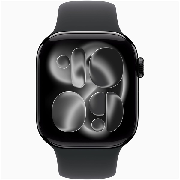 Apple Watch S11 Cellular (42mm) kozmoszfekete alumínium tok, fekete M/L sportszíjas okosóra