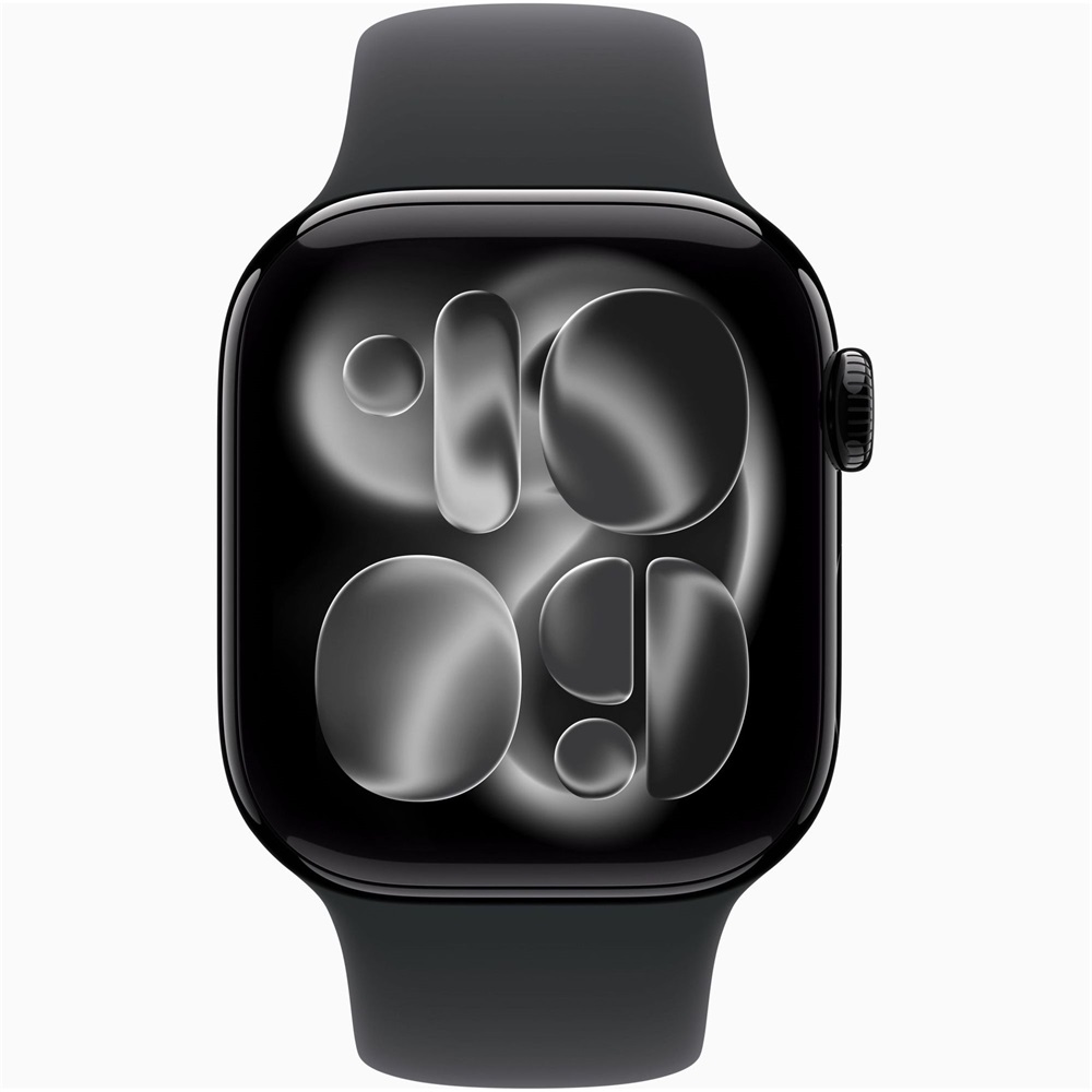 Apple Watch S11 Cellular (42mm) kozmoszfekete alumínium tok, fekete S/M sportszíjas okosóra
