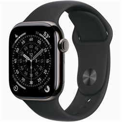 Apple Watch S11 Cellular (42mm) palaszürke titánium tok, fekete M/L sportszíjas okosóra