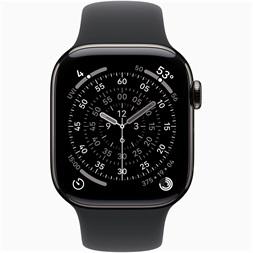 Apple Watch S11 Cellular (42mm) palaszürke titánium tok, fekete S/M sportszíjas okosóra