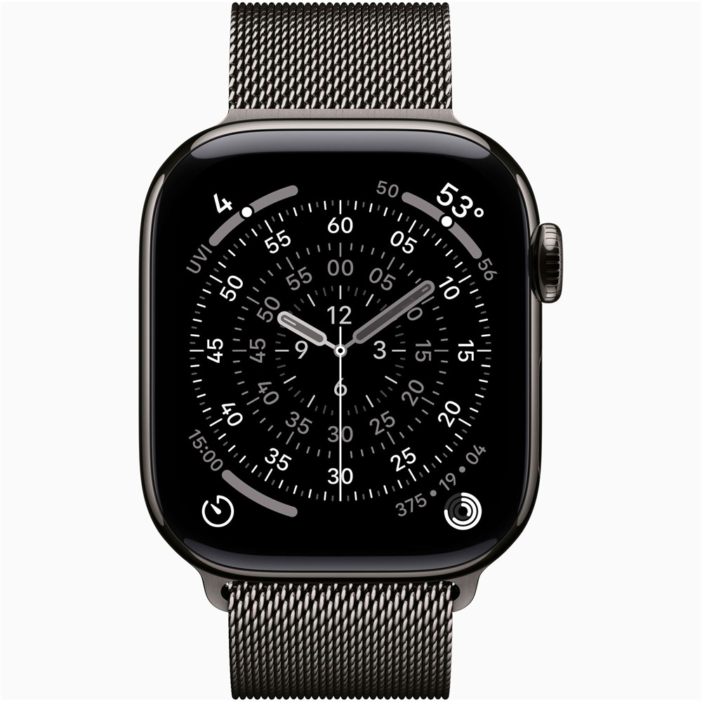 Apple Watch S11 Cellular (42mm) palaszürke titánium tok, palaszürke milánói szíjas okosóra