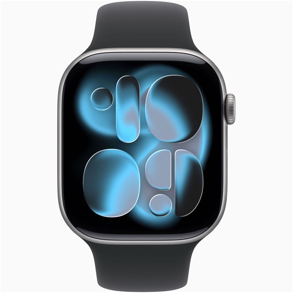 Apple Watch S11 Cellular (46mm) asztroszürke alumínium tok, fekete S/M sportszíjas okosóra