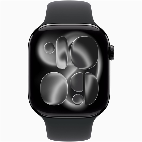 Apple Watch S11 Cellular (46mm) kozmoszfekete alumínium tok, fekete M/L sportszíjas okosóra