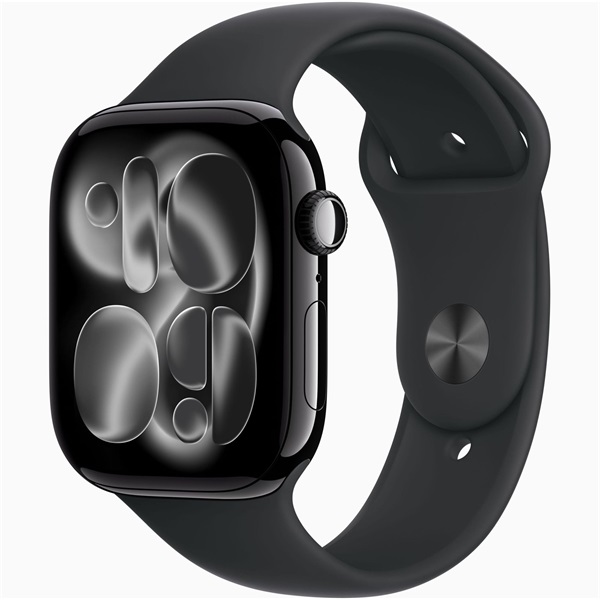 Apple Watch S11 Cellular (46mm) kozmoszfekete alumínium tok, fekete S/M sportszíjas okosóra