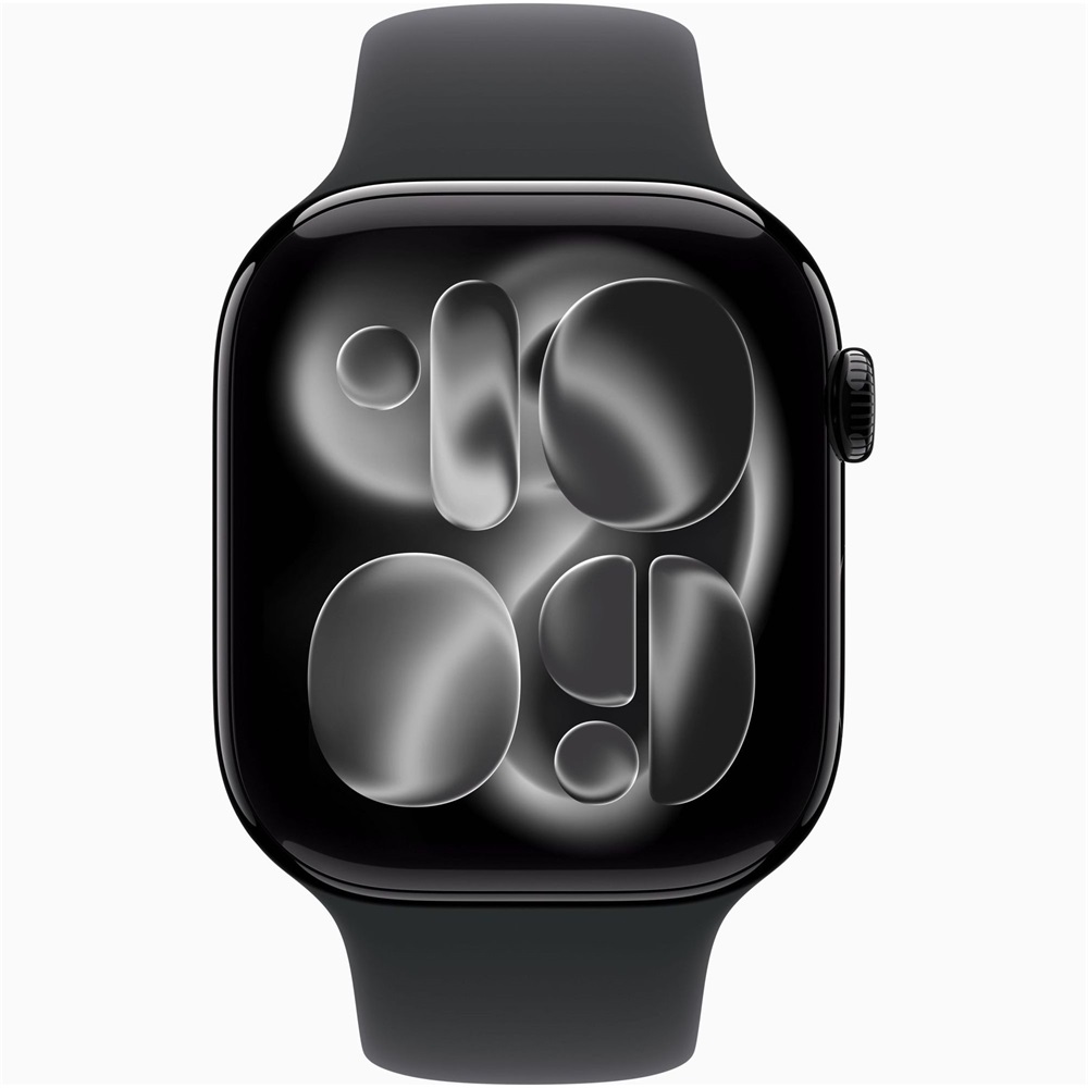 Apple Watch S11 Cellular (46mm) kozmoszfekete alumínium tok, fekete S/M sportszíjas okosóra