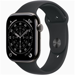 Apple Watch S11 Cellular (46mm) palaszürke titánium tok, fekete S/M sportszíjas okosóra