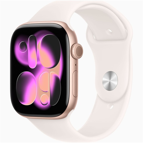 Apple Watch S11 Cellular (46mm) rózsaarany alumínium tok, lágy rózsaszín M/L sportszíjas okosóra