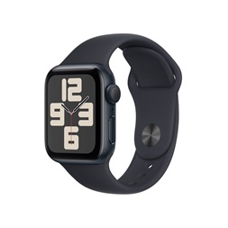 Apple Watch SE2 v2 GPS (40mm) éjfekete alumínium tok , éjfekete sport szíj (M/L) okosóra (Újszerű)