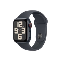 Apple Watch SE2 v3 Cellular (40mm) éjfekete alumínium tok, éjfekete sportszíj (S/M) okosóra