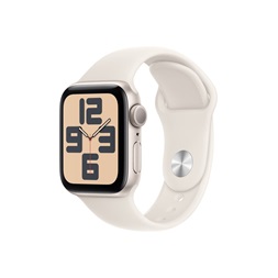 Apple Watch SE2 v3 GPS (40mm) csillagfény alumínium tok, csillagfény sportszíj (M/L) okosóra