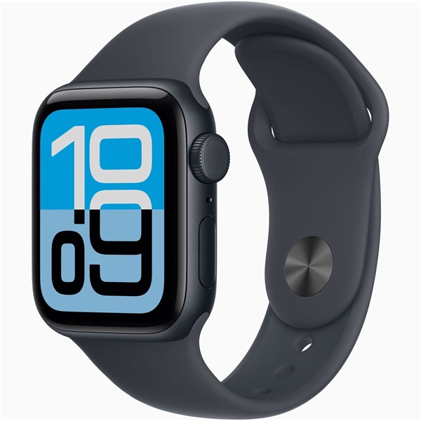 Apple Watch SE3 Cellular (40mm) éjfekete alumínium tok, éjfekete S/M sportszíjas okosóra