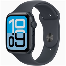 Apple Watch SE3 Cellular (44mm) éjfekete alumínium tok, éjfekete M/L sportszíjas okosóra