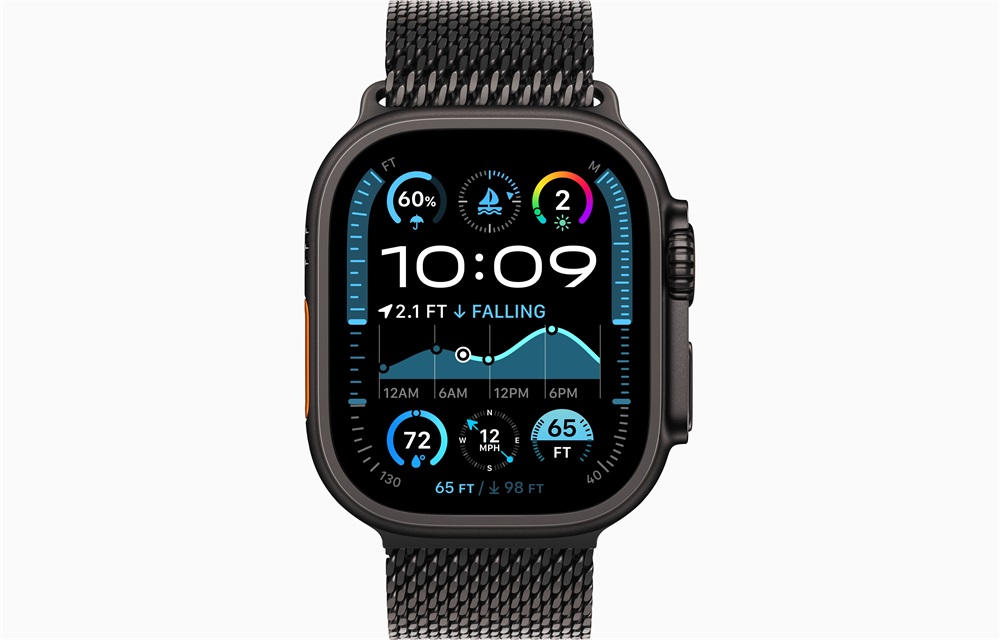 Apple Watch Ultra2 v2 Cellular (49mm) fekete titán tok, fekete Titán milánói szíj (L) okosóra