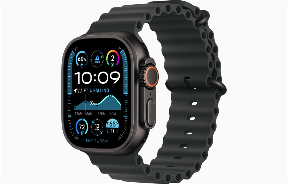Apple Watch Ultra2 v2 Cellular (49mm) fekete titán tok, fekete óceán szíj okosóra
