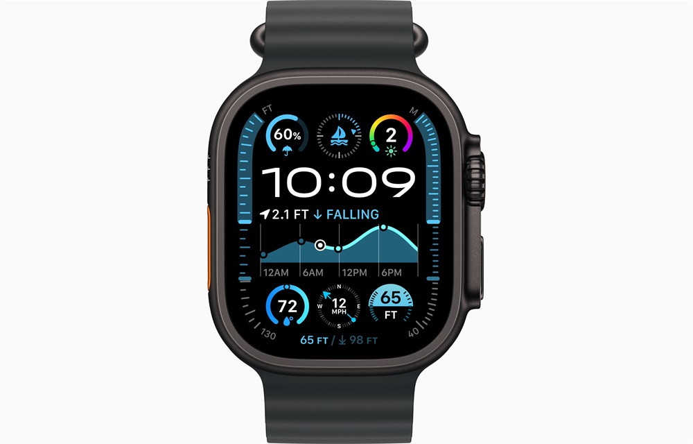 Apple Watch Ultra2 v2 Cellular (49mm) fekete titán tok, fekete óceán szíj okosóra