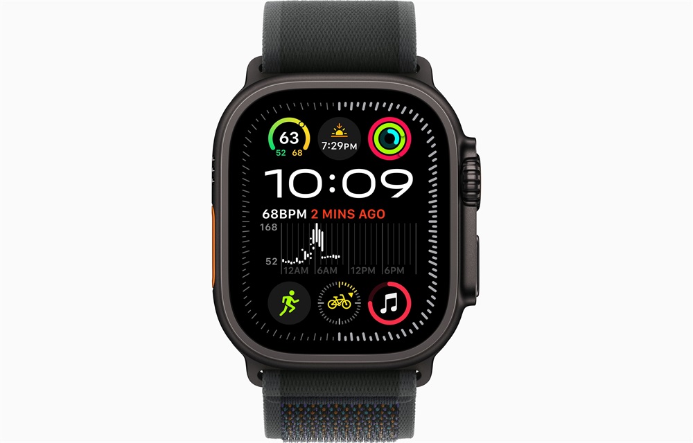 Apple Watch Ultra2 v2 Cellular (49mm) fekete titán tok, fekete terep pánt (S/M) okosóra