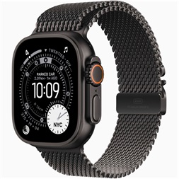 Apple Watch Ultra 3 Cellular (49mm) fekete titánium tok, fekete S milánói szíjas okosóra