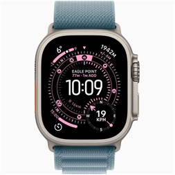 Apple Watch Ultra 3 Cellular (49mm) natúr titánium tok, világoskék S alpesi pánt okosóra