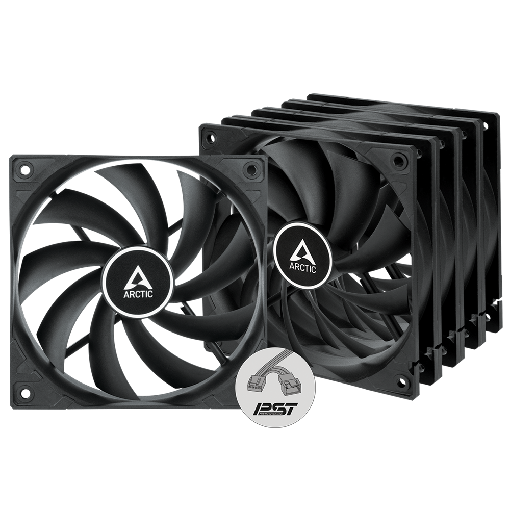 Arctic F12 PWM PST 120mm 5db fekete ventilátor