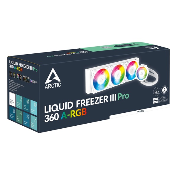 Arctic Liquid Freezer III Pro 360 A-RGB fehér vízhűtéses processzor hűtő (Újszerű)
