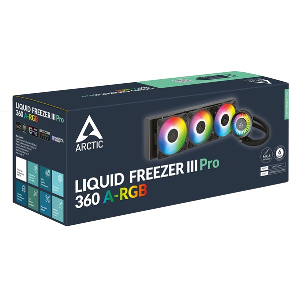 Arctic Liquid Freezer III Pro 360 A-RGB fekete vízhűtéses processzor hűtő