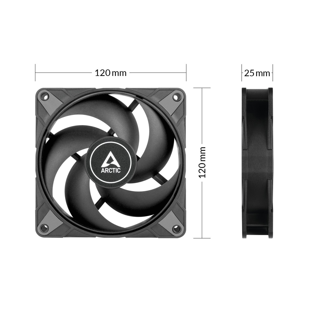 Arctic P12 Max 120mm fekete ventilátor