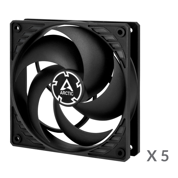 Arctic P12 PWM PST 120mm 5db fekete ventilátor