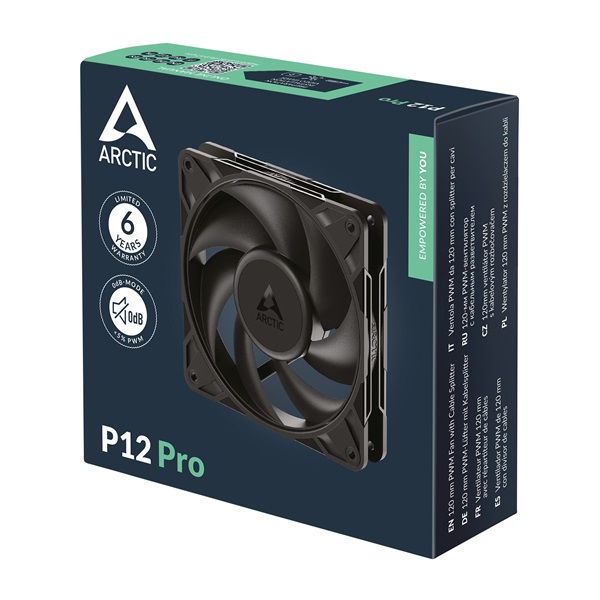 Arctic P12 Pro 120mm PWM fekete ventilátor