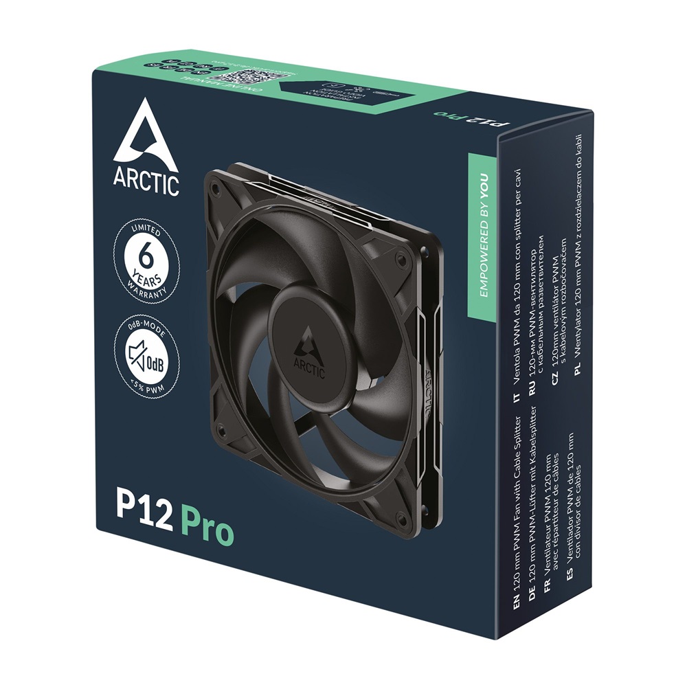 Arctic P12 Pro 120mm PWM fekete ventilátor