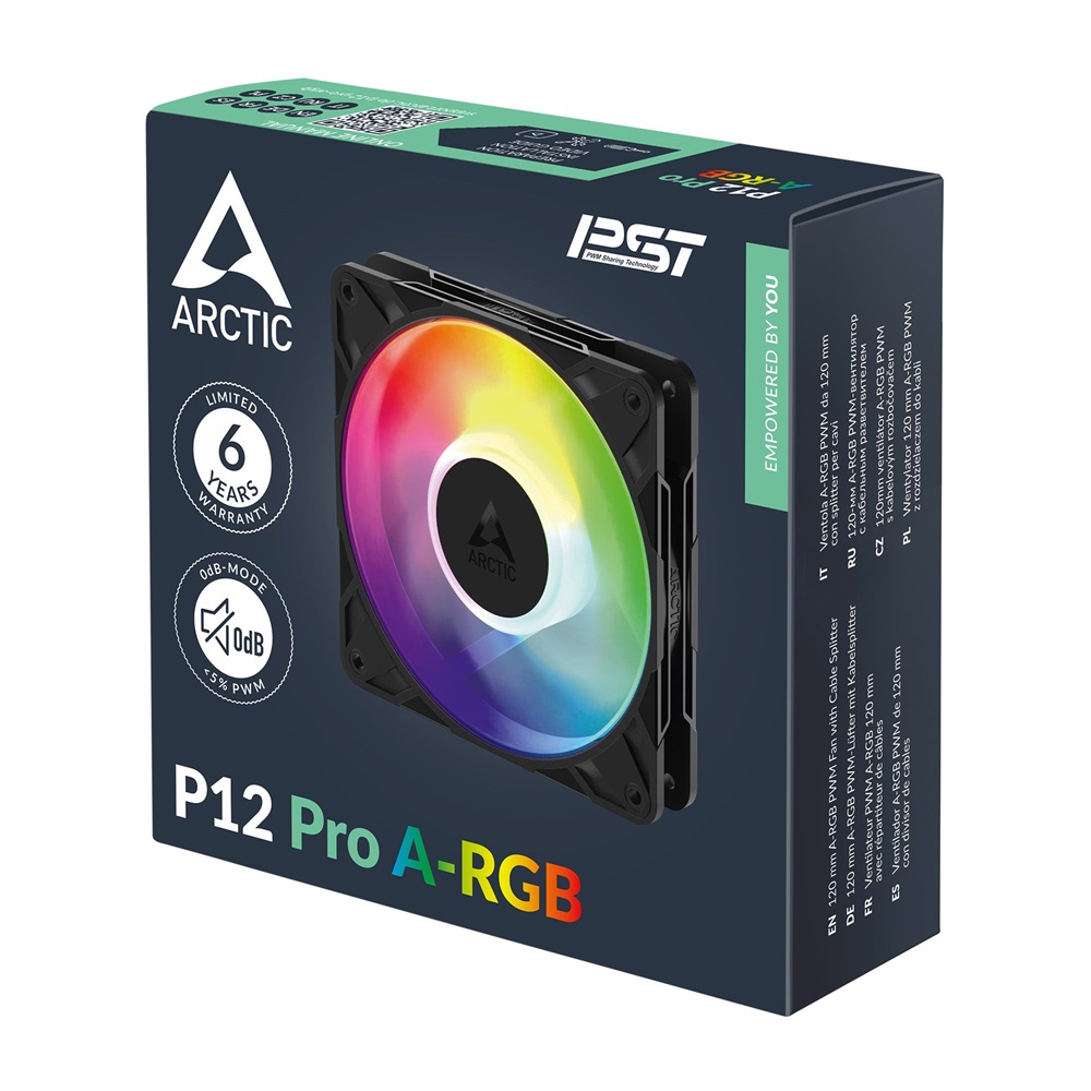 Arctic P12 Pro A-RGB 120mm PWM fekete ventilátor