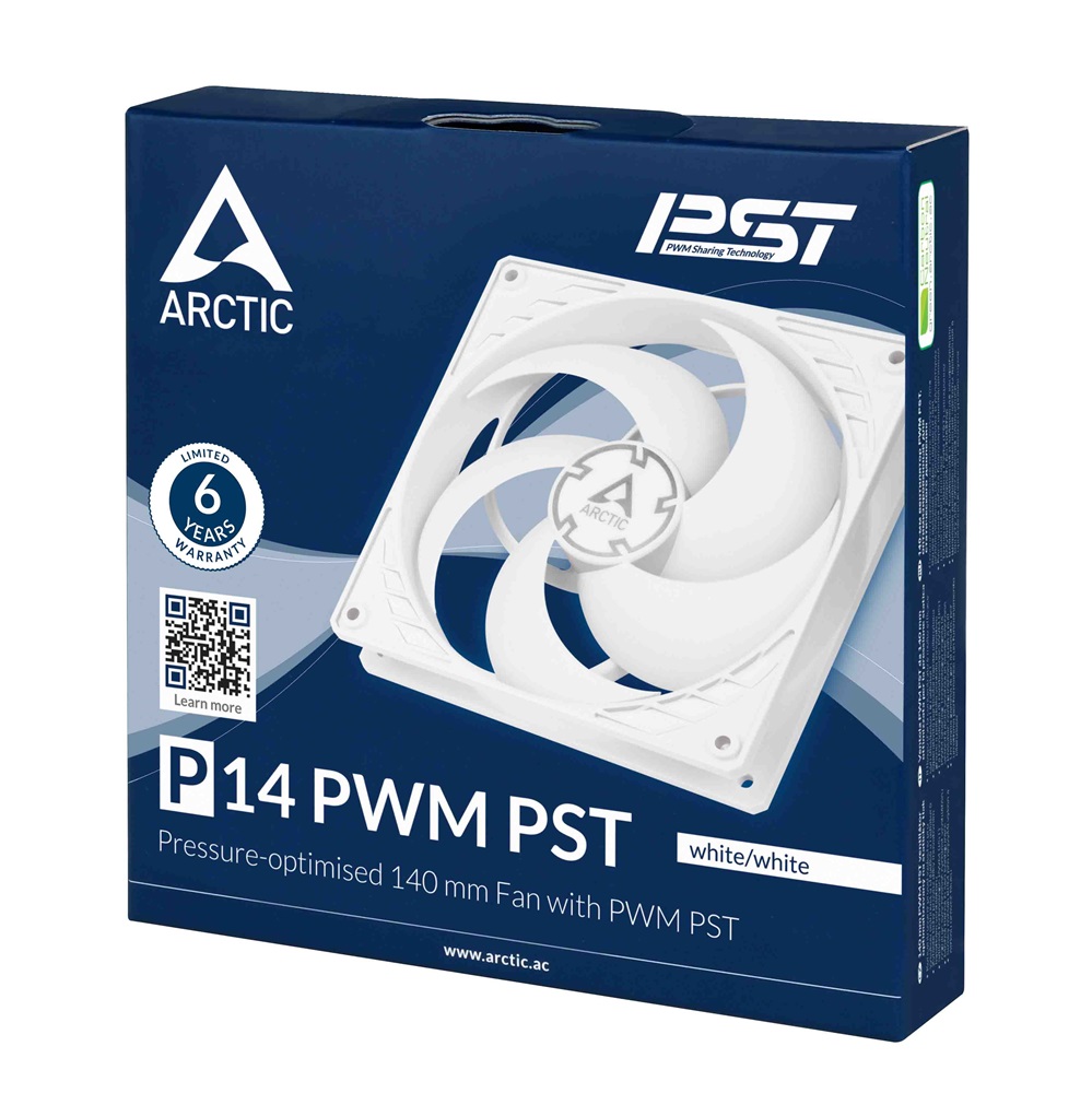 Arctic P14 PWM PST 140mm fehér ventilátor