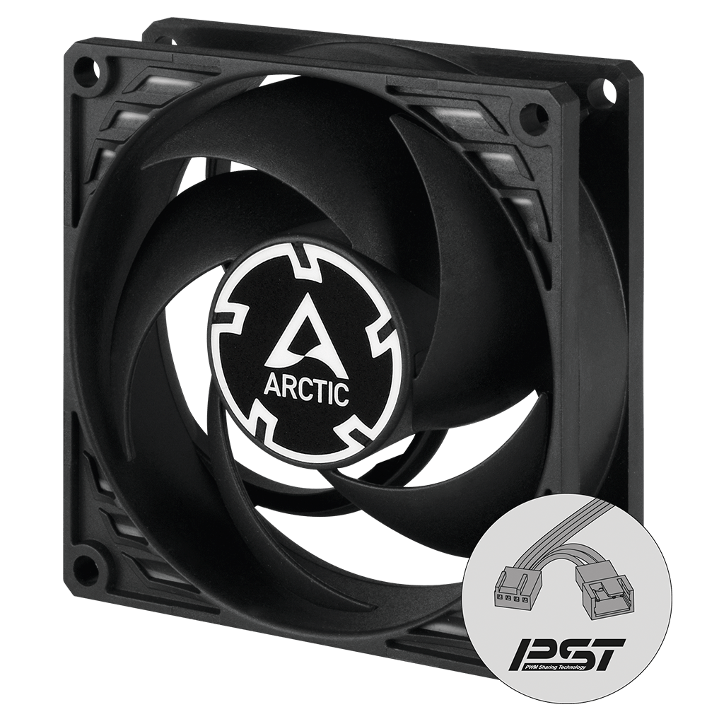 Arctic P8 PWM PST 80mm fekete ventilátor