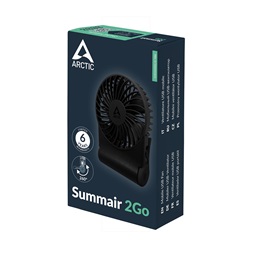 Arctic Summair 2Go fekete, 9,1 cm, 5 W, kézi akkus ventilátor
