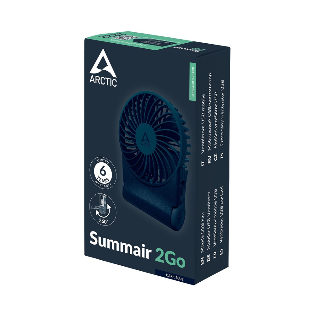 Arctic Summair 2Go kék, 9,1 cm, 5 W, kézi akkus ventilátor