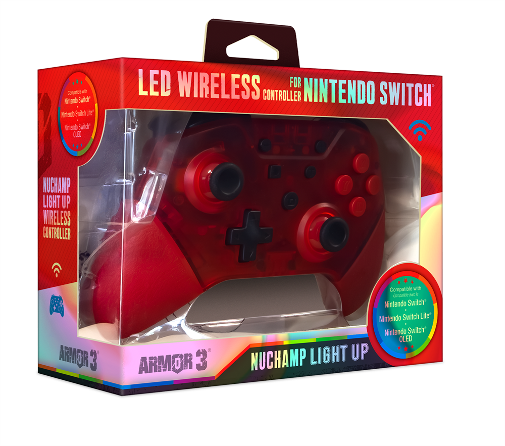 Armor3 M07467-RL NuChamp Nintendo Switch vezeték nélküli LED piros kontroller