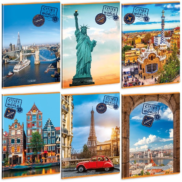 Ars Una Cities of the World 23 (5325) A4 extra kapcsos sima füzet
