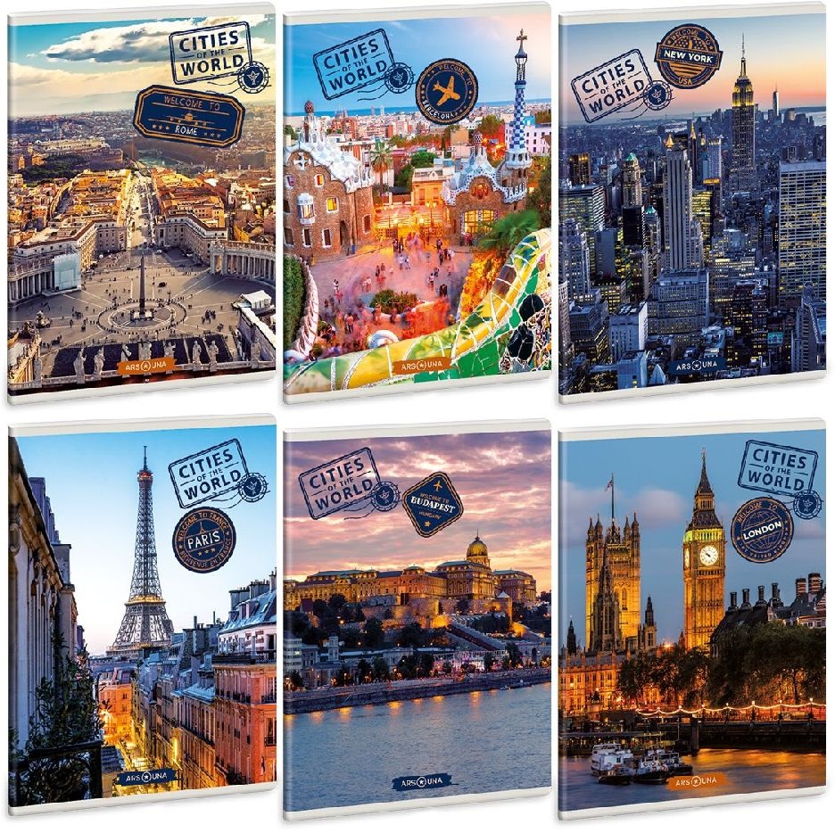 Ars Una Cities of the World 5223 A5 extra kapcsos sima füzet