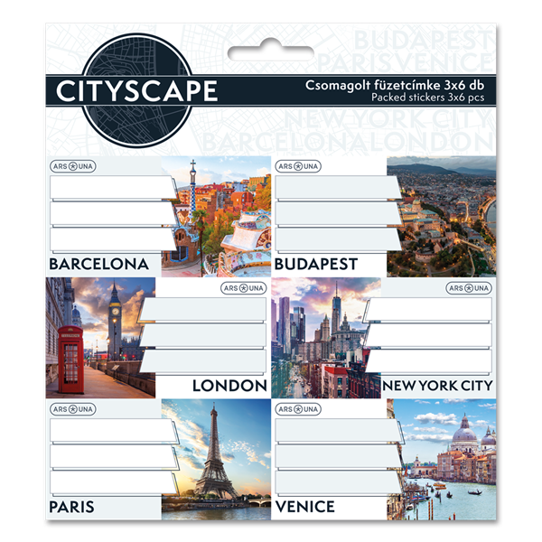 Ars Una Cityscape 25 (5482) 3x6 db füzetcímke