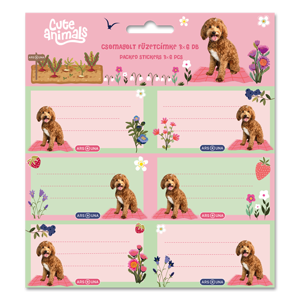 Ars Una Cute Animals Doggie 25 (5458) 3x6 db füzetcímke