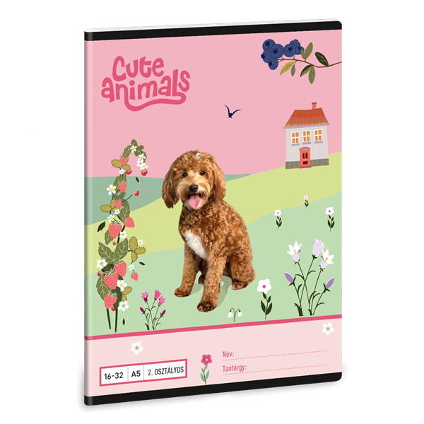 Ars Una Cute Animals Doggie 25 (5458) A5 16-32 2. osztályos vonalas füzet