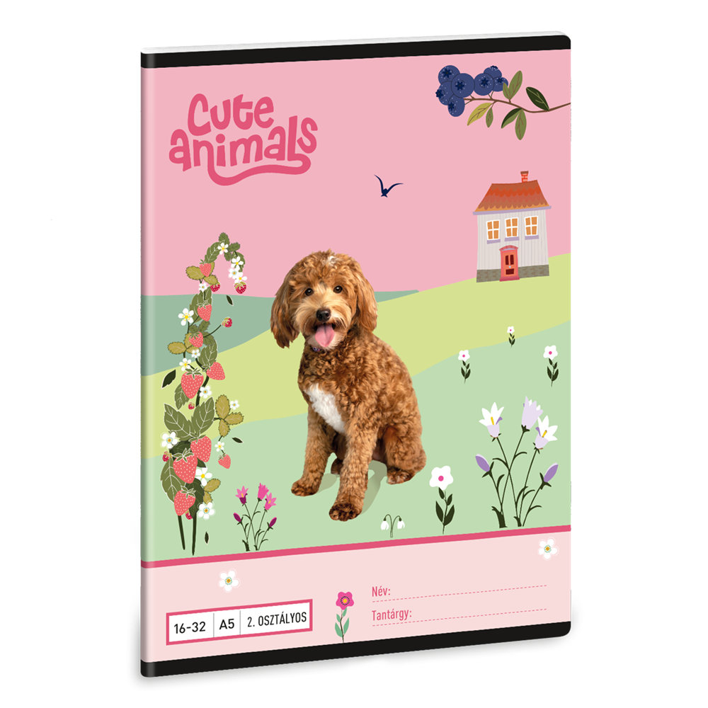 Ars Una Cute Animals Doggie 25 (5458) A5 16-32 2. osztályos vonalas füzet