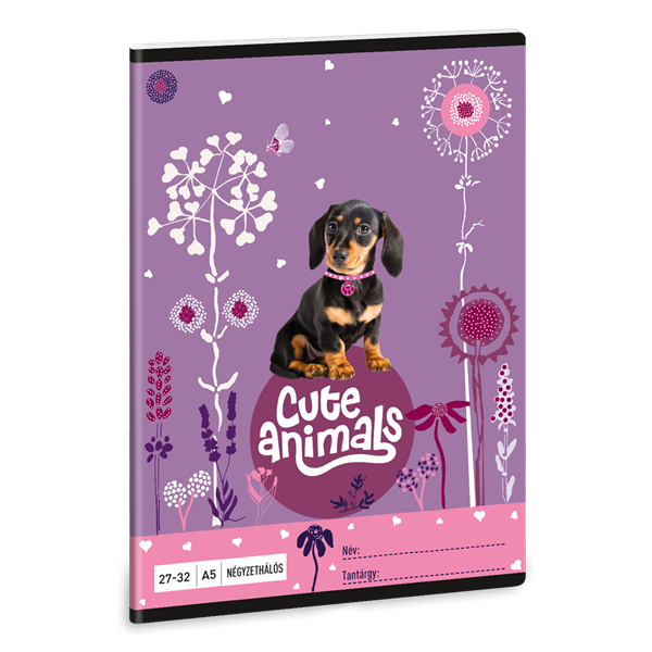 Ars Una Cute Animals-Puppy 24 (5369) A5 27-32 kockás füzet