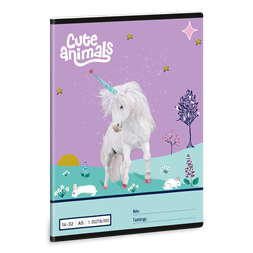 Ars Una Cute Animals Unicorn 25 (5448) A5 14-32 1. osztályos vonalas füzet
